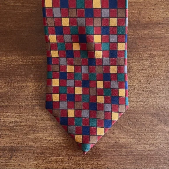 Vintage Paul Fredrick Checkered Tie Wide - Picture 3 of 5